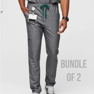 Figs Mens Cairo Cargo Scrub Pants in Graphite Bundle of 2